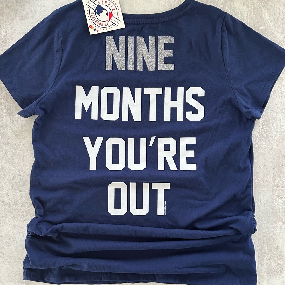 New York Yankees Soft as a Grape Motherhood Maternity Side Ruched T-Shirt, M NWT - Picture 5 of 6